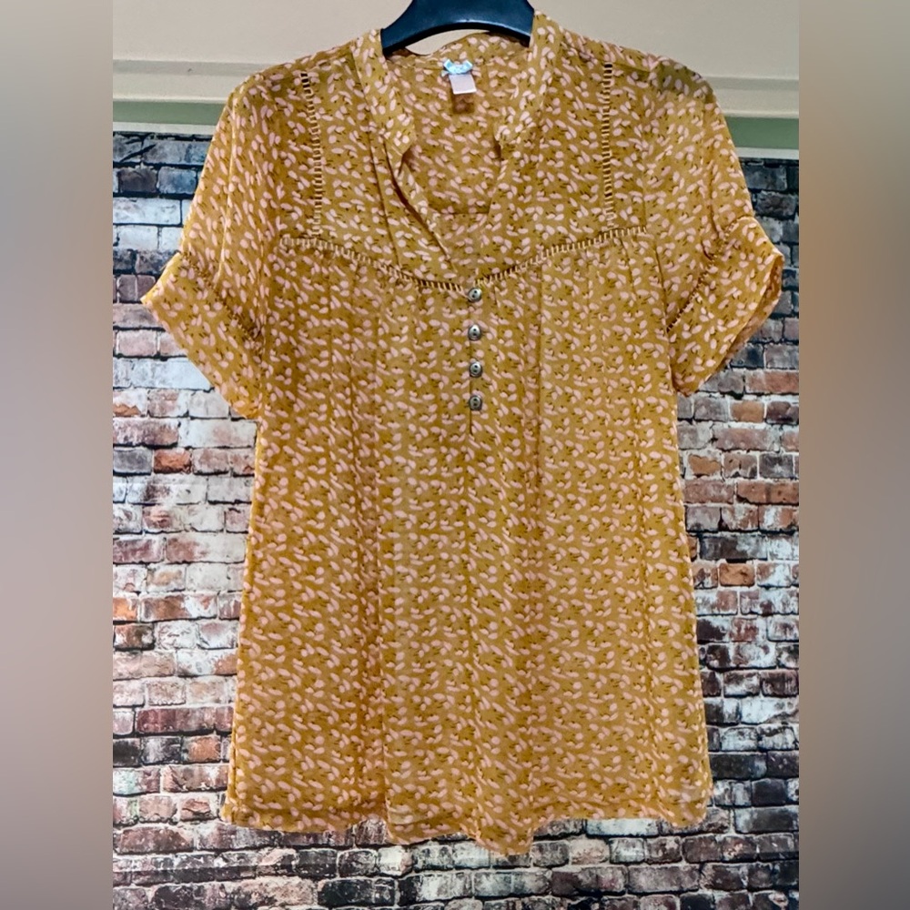 Mustard Patterned Blouse - Picture 5 of 5